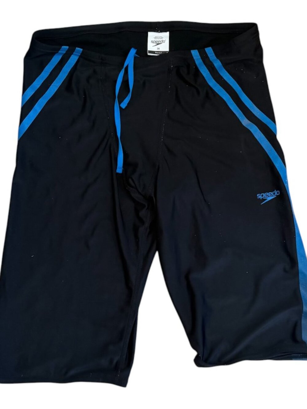 Speedo Men’s Jammer Swim Shorts Black/Blue Size 36 Athletic Fit